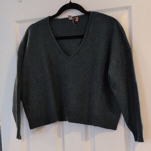 Anthropologie V-Neck Dark Green Sweater